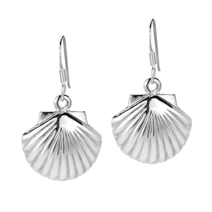 Pendientes colgantes de plata esterlina boho almeja de verano almeja - Imagen 1 de 5