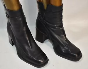 Enzo Angiolini Stiefel schwarz Knöchelgröße 6,5 Vintage klobiger Absatz - Bild 1 von 8