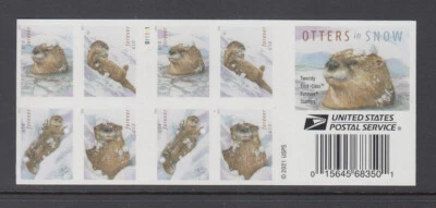 US #5651b Otters in Snow Complete DS Booklet of 20 Forever Mint Never Hinged - Image 1 of 2