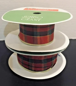 Red Gold Stripe Holiday 2.5" Wide Ribbon 17.5 Yards / 4 Yds, 13.5 Yds. Wired - Picture 1 of 7