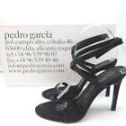 Pedro Garcia Ankle Strap Sandals Clara Black Crystal-Embellished Satin Size 37