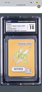 Scyther Master Trainer Hasbro 2005 Slab, CGC Gem Mint 10 - Picture 1 of 1
