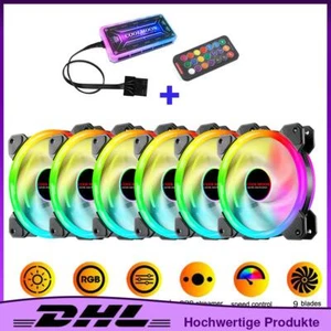 Case Fan Set Gehäuse Lüfter Gehäuse Lüfter RGB Controller mit Kontroller NEU - Afbeelding 1 van 14