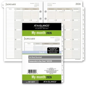 2026 At-A-Glance 481-685Y Monthly Planner Refill, Size 4, 5-1/2 x 8-1/2" - Picture 1 of 5