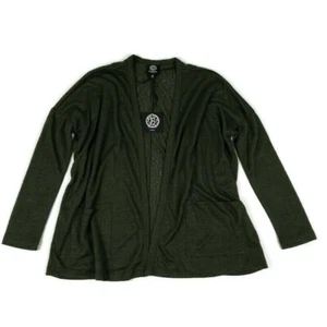 NEW Bobeau Cardigan Women's Small Petite Open Front Green Pockets Holiday - Picture 1 of 8