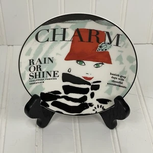 Kate Spade Charm Lenox Make Headlines Tidbit Plate 5.75” Rain Or Shine - Picture 1 of 2
