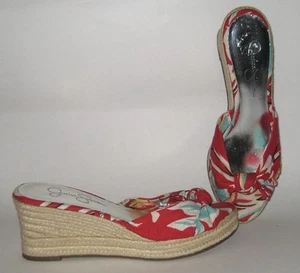 Sandalias de mulas florales Jessica Simpson Daria de cuña hawaiana punta abierta 7,5 - Imagen 1 de 7