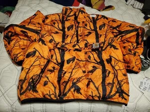 HARD TO FIND CARHARTT WIP WORK IN PROGRESS ORANGE CAMO PUFFER JACKET MENS MEDIUM - Picture 1 of 7
