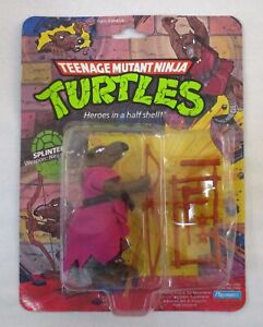 Vintage TMNT SPLINTER Figure MOC 10 Back Playmates 1988 Ninja Turtles