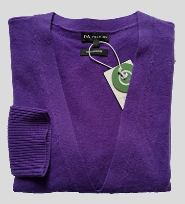 C&A PREMIUM Strickjacke Cardigan L ca.42/44 Kaschmir lila V-Ausschn. UVP129,99€ - Bild 1 von 4