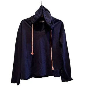 Felpa donna con cappuccio Lisa Todd taglia small blu taglio sbiadito pullover Anthropologie - Foto 1 di 9