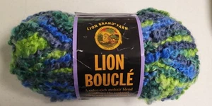 Vintage Lion Brand Lion Boucle Yarn Lime Blue #202 Blue Green, 2.5 oz. - Picture 1 of 6