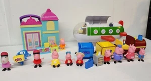 Peppa Pig's Ice Cream Parlor + Airplane Train Scooter 4 Mini Sets 10 Figures!!! - Picture 1 of 14