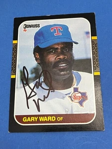 Tarjeta firmada por Gary Ward 1987 Donruss #427 Texas Rangers autografiada - Imagen 1 de 6