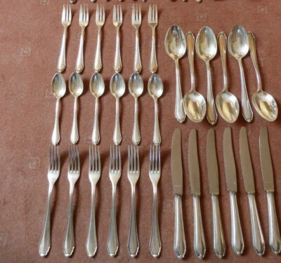 BSF - Tafel-Besteck - Mod. 96 -  Silber 90 - 6 Pers. 30 Teile - Bild 1 von 2