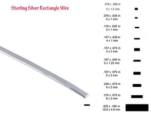 925 Sterling Silver Rectangle Wire, Dead Soft - Picture 1 of 3