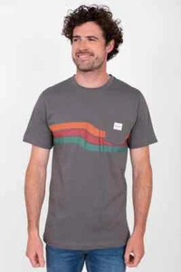Camiseta BRAKEBURN Hombre Gris Retro Medio Sol con Bolsillo Nueva con Etiquetas - Imagen 1 de 5
