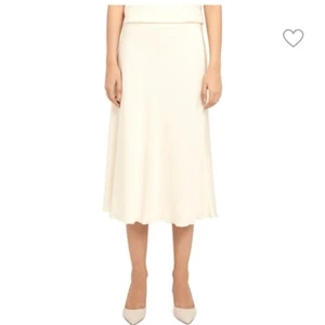 New THEORY Ruffle Stretch-Silk Midi Skirt - Picture 1 of 7