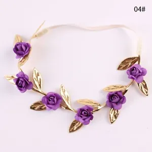 Kids Baby Golden Leaves Roses Hair Band Headband Headwear Accessories New - Picture 1 of 12