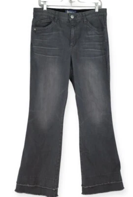 Democracy "Ab"solution Jeans Women's 12 Gray Flare Double Raw Hem Stretchy - Image 1 of 4