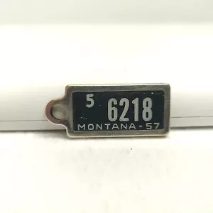 RARE VTG Disabled Veterans Mini License Plate Key Chain Ring MONTANA 1957 - Picture 1 of 2