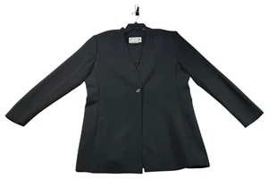 Studio I Blazer Womens Size 12 Black Long Sleeve Business Career New One Button - Picture 1 of 7