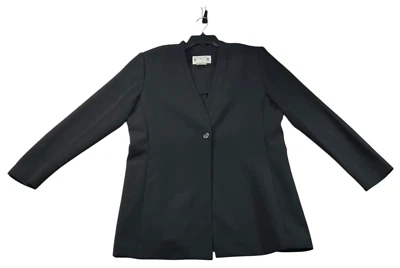 Studio I Blazer Womens Size 12 Black Long Sleeve Business Career New One Button - Image 1 of 4