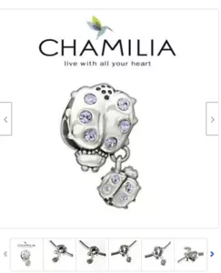 Chamilia SNUGGLE BUGS Violet Swarovski Crystals & Sterling Bead 2025-1095 $45 - Picture 1 of 1