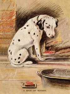 DALMATIAN CHARMING DOG GREETINGS NOTE CARD CUTE DOG "A SPOT OF BOTHER" - Picture 1 of 1