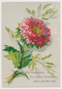 Happy Christmas and a Glad New Year - Victorian Trade Card 1890s - Bild 1 von 2