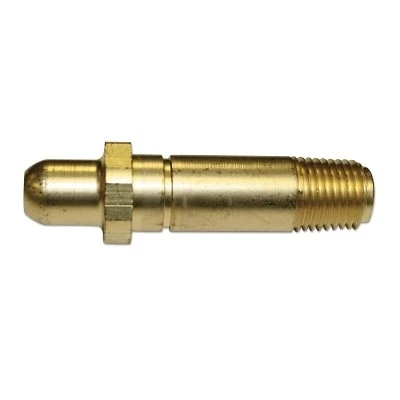 Regulator Inlet Nipple, Hydrogen/Natural Gas, 1/4 in (NPT), 2-1/2 in L, Brass, - Image 1 of 1
