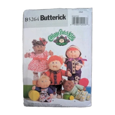 Butterick 5264 CABBAGE PATCH KIDS 11" -14" Doll Clothes Hat PATTERN UC Versatile - Image 1 of 4