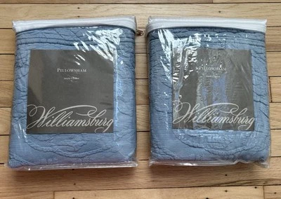 2 Williamsburg синий STD наволочки новый матлассе Уильям и Мэри винтажный Португалии - Изображение 1 из 4