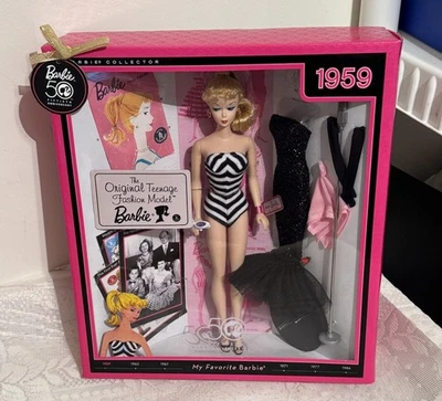 1959 50 Aniversario Mi Barbie Favorita Rubia La Original Adolescente Moda Nueva Foto 1 de 4