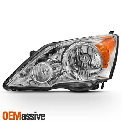 Fits 2007-2011 Honda CR-V Chrome Left Driver One Side Headlight Replacement Set - Image 1 of 4