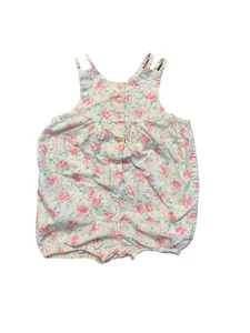 Mine Alone Floral Toddler Girl Vintage 80s Romper W/ Pockets Size 4T 100% Cotton - Picture 1 of 10