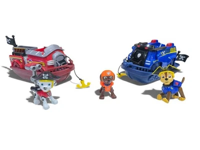 Paw Patrol Pirate Pups Chase & Marshall Vehículo Barco Set Y 3 Figuras Cachorro Foto 1 de 4