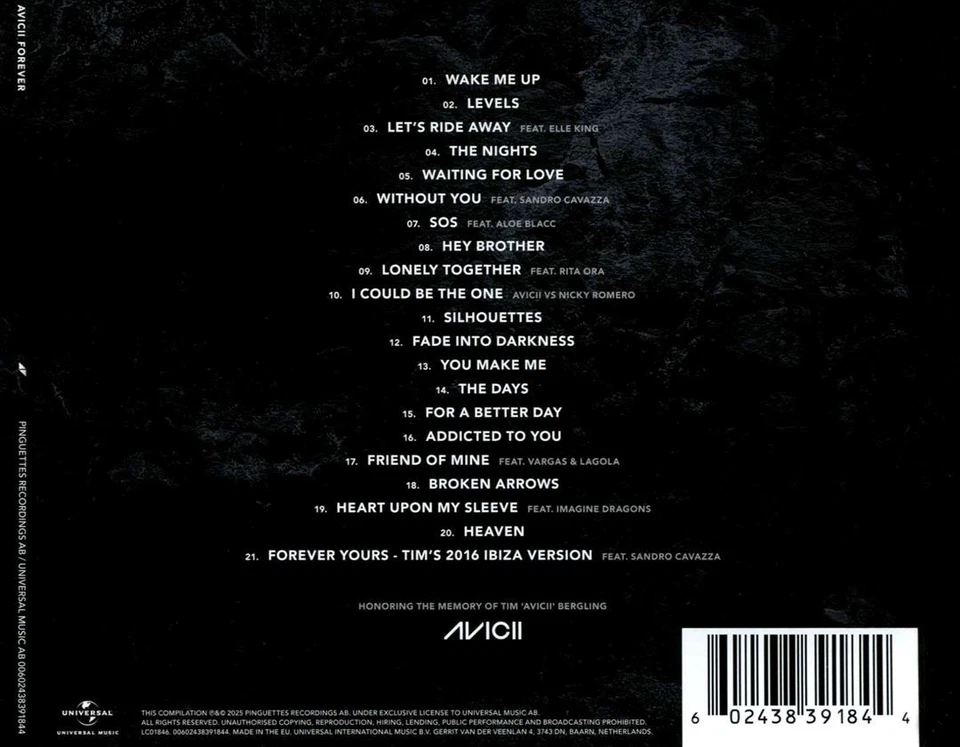 AVICII AVICII - FOREVER NEW CD Foto 1 de 1