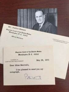 POTTER SIGNIERTER GETIPPTER BRIEF AUF PERSÖNLICHER US-JUSTIZKARTE DES OBERSTEN GERICHTSHOFS   - Bild 1 von 1