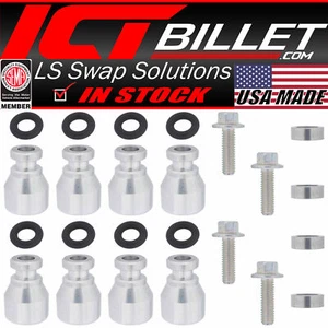 Fuel Injector Spacer Set of 8 Truck Intake Manifold to LS3 Injector Adapter - Bild 1 von 7