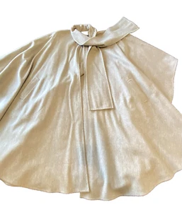 Vintage MONTELLO MACKINTOSH Wool Cloak Cape Coat Classic Womens One Size Beige - Picture 1 of 10
