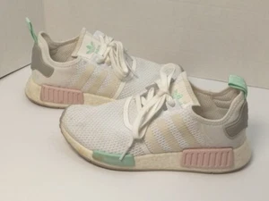 Adidas NMD R1 Damen Turnschuhe Größe 9 weiß grün rosa FX7197 - Bild 1 von 15