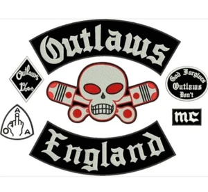 Set Patch completo Outlaws England non perdona toppa Per motociclista Per Gilet - Foto 1 di 6