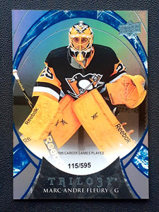 MARC-ANDRE FLEURY 2015-16 UPPER DECK TRILOGY RAINBOW BLUE NO 68 #115/595   34347