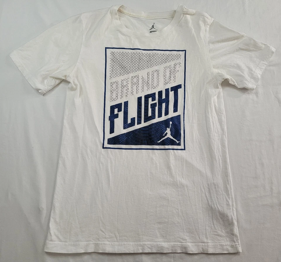Air Jordan Shirt Youth Boys Size XL (13-15) BRAND OF FLIGHT White Short Sleeve  - Изображение 1 из 4