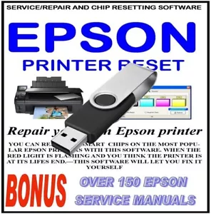 Reset For Epson Printers  Most Models Extended Life 100s of models Engineers USB - Picture 1 of 3