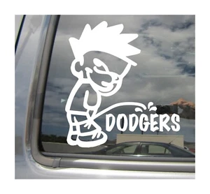 Boy Pee On Dodgers - Funny Humorous Car Auto Window Vinyl Decal Sticker 02161 - Picture 1 of 2