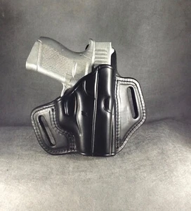 OWB Glock 43 Leather Pancake Holster Custom by ETW Holsters...Hickory, NC - Picture 1 of 11