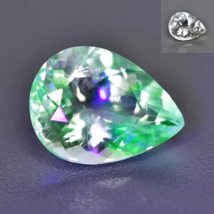 Pietra preziosa trasparente aperta 1,48 ct rara non trattata cambiamento colore opale ialite - Foto 1 di 2