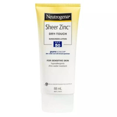 NEUTROGENA 88mL SHEER ZINC DRY TOUCH SUNSCREEN LOTION SPF 50 BRAND NEW - Image 1 of 4